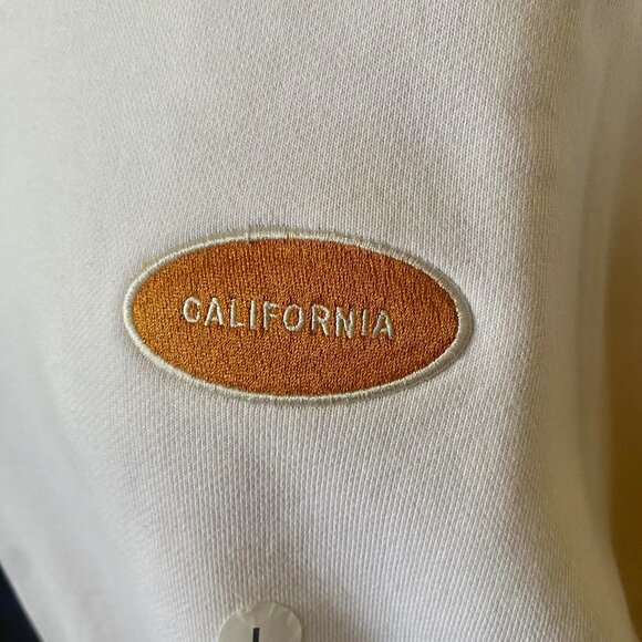 California Incline MALIBU CALI Crew Neck Sweatshirt Cream Size L Sample NWT - Picture 8 of 14